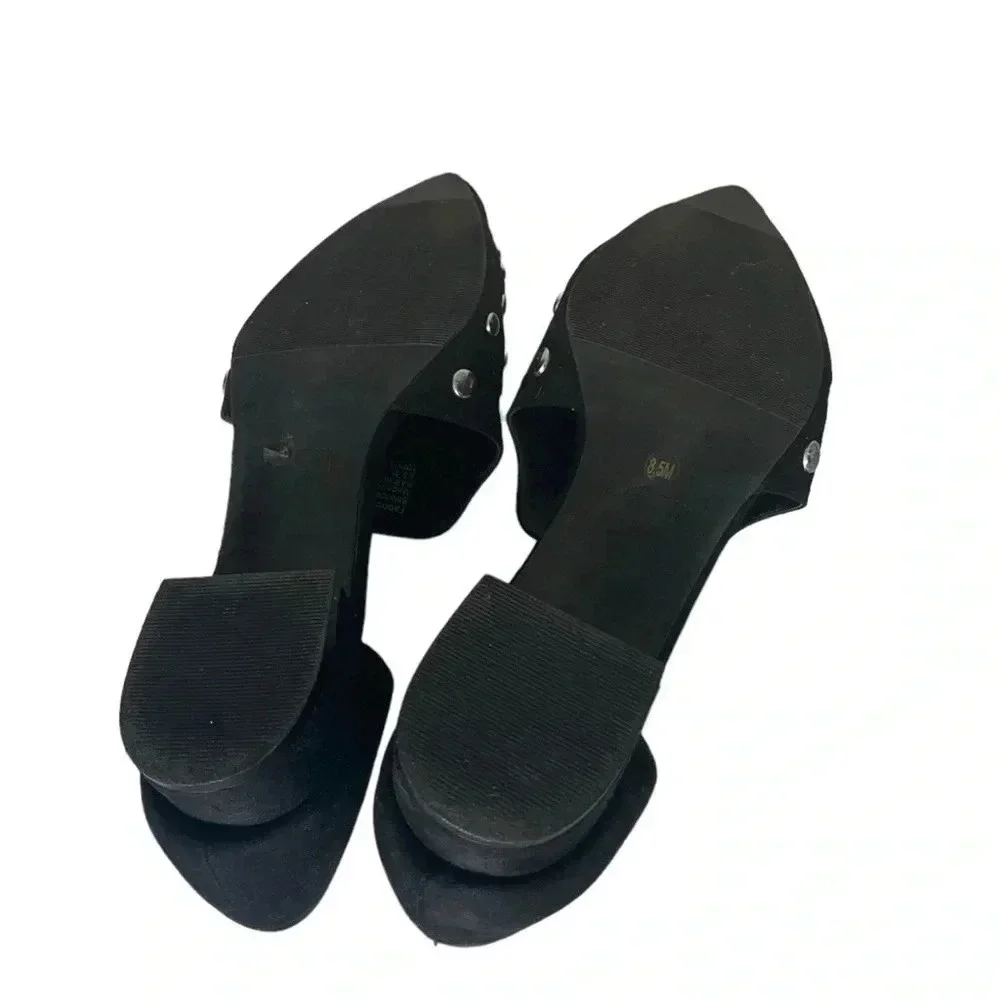 BAR III | Black Closed Back Studded Cansia Pointed Toe Slip On Flats 8.5M (EUC)